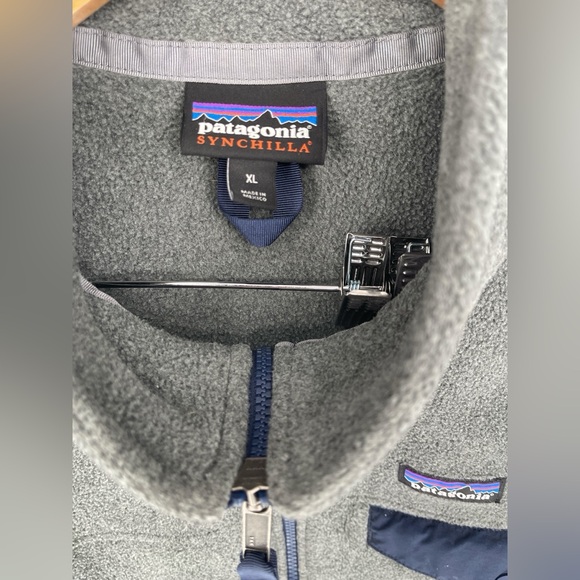 Patagonia Synchilla Men’s Size XL Fleece Vest Full Zip Gray Blue - Picture 3 of 4